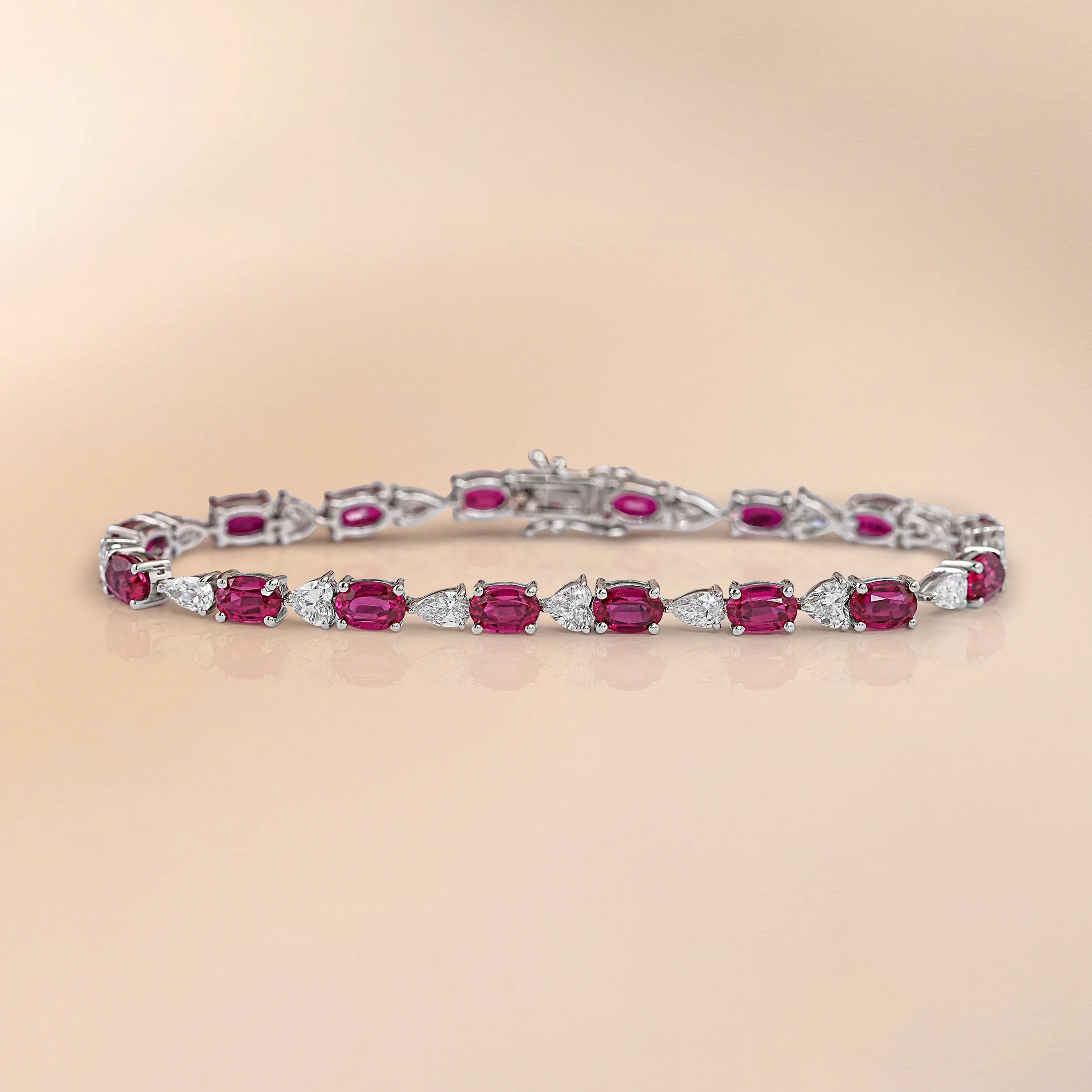 Oval Cut Ruby and Diamond Bracelet