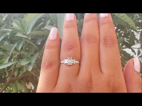 [Youtube Video of Baguette Cut Cluster Engagement Ring]-[Ouros Jewels]