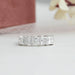 front view of princess cut diamond five stone wedding ring with white gold band