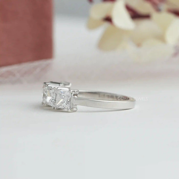 Five Stone Princess Cut Lab Diamond Ring