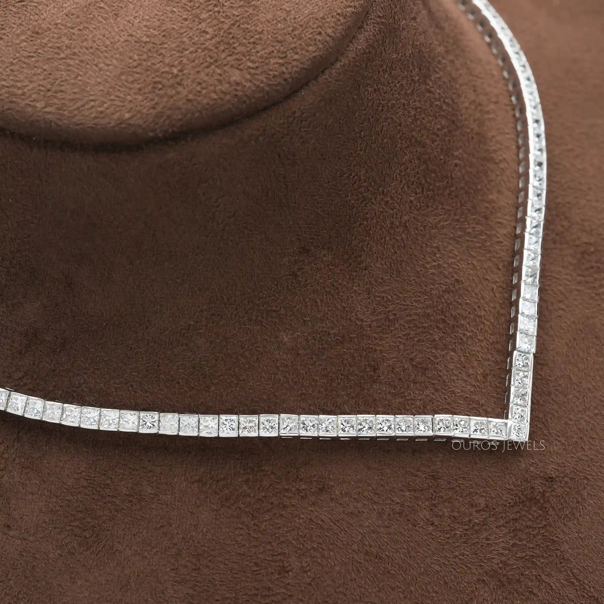 Princess Cut Tennis Necklace Necklaces