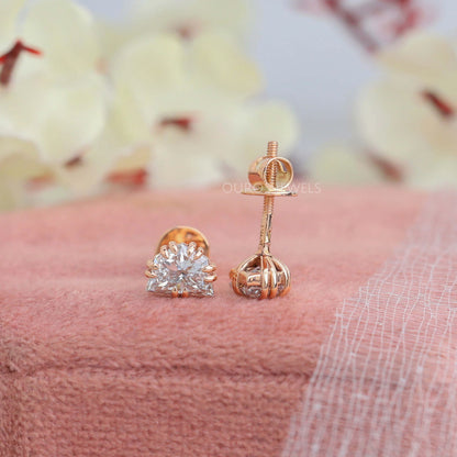 Rose Gold Cadillac Cut Stud Earrings Earring