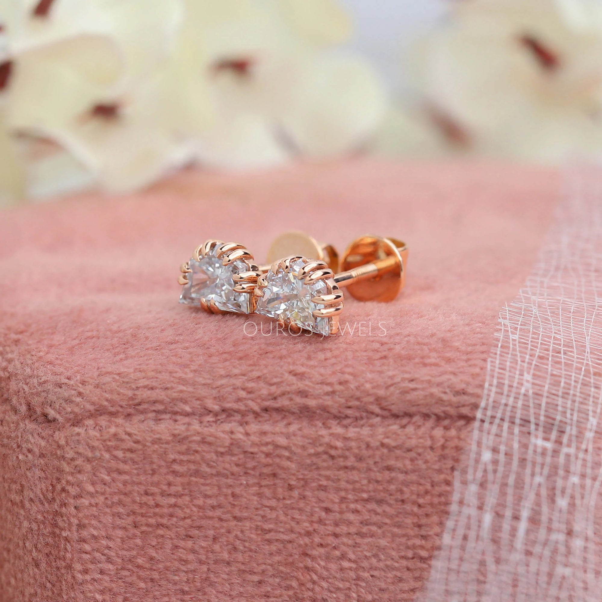 Rose Gold Cadillac Cut Stud Earrings Earring