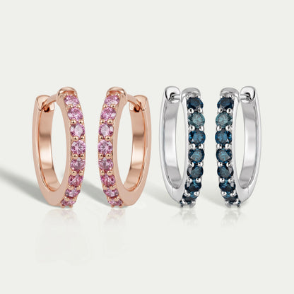 Fancy Round Cut Lab Grown Diamond Hoop Huggie Earrings Earring