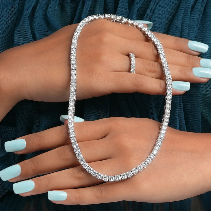 Collier avec diamants de laboratoire taille ronde de 4,50 mm