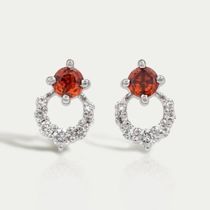 Red Ruby Lab Gemstone Drop Earrings