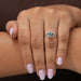 In finger look of blue heart shaped lab created diamond infinity ring