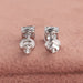 Screw back setting made in white gold in cushion diamond stud earrings