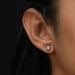In ear front look cushion cut lab made diamond studs