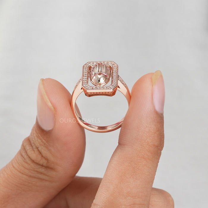 round diamond ring for men in rose gold