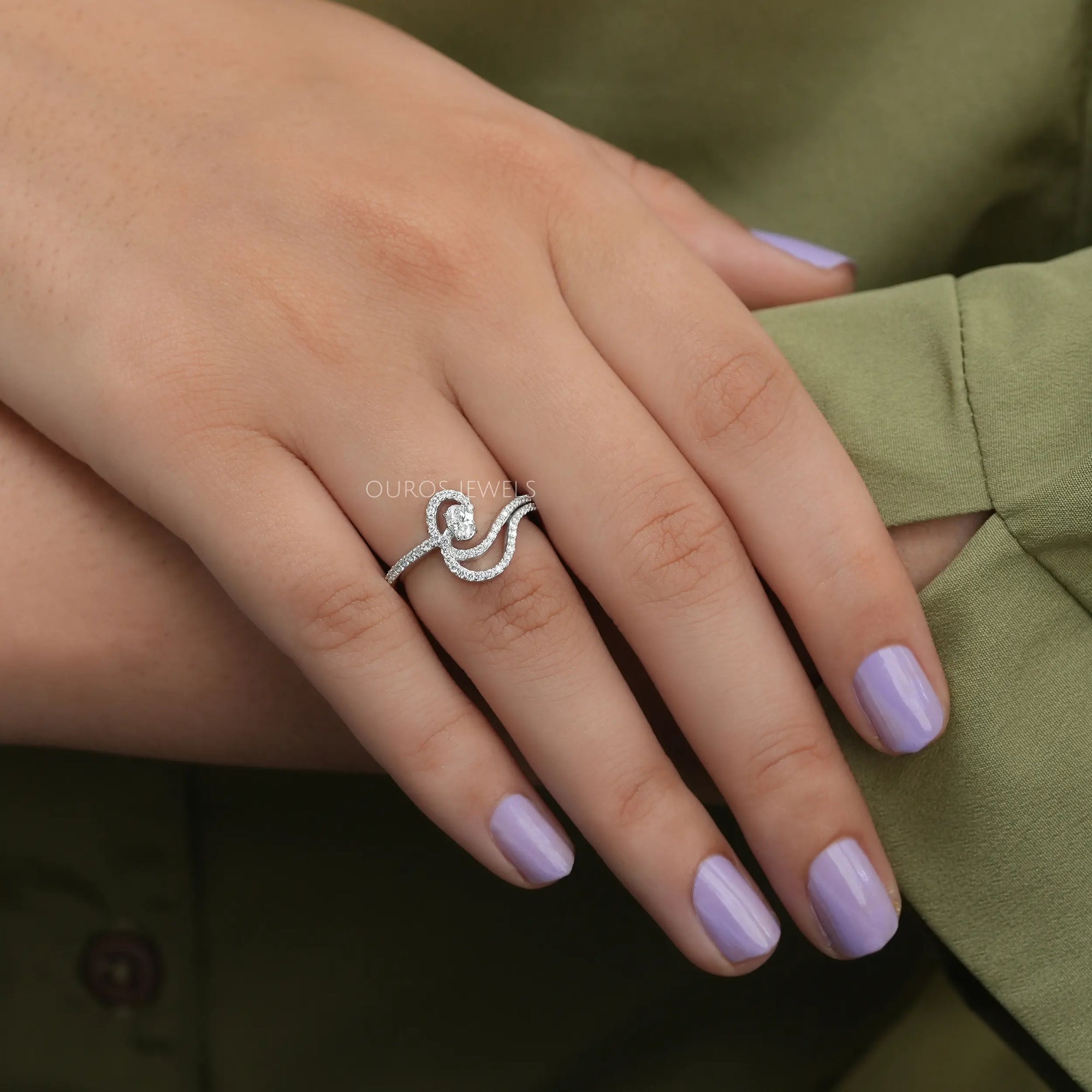Oval Cut Lab Grown Diamond Bridal Engagement Ring