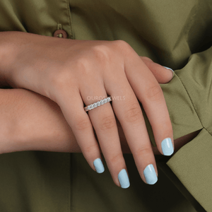 [Round Cut Bezel Set Wedding Ring For Her]-[Ouros Jewels]