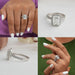 collage's of emerald cut lab diamond halo engagement ring