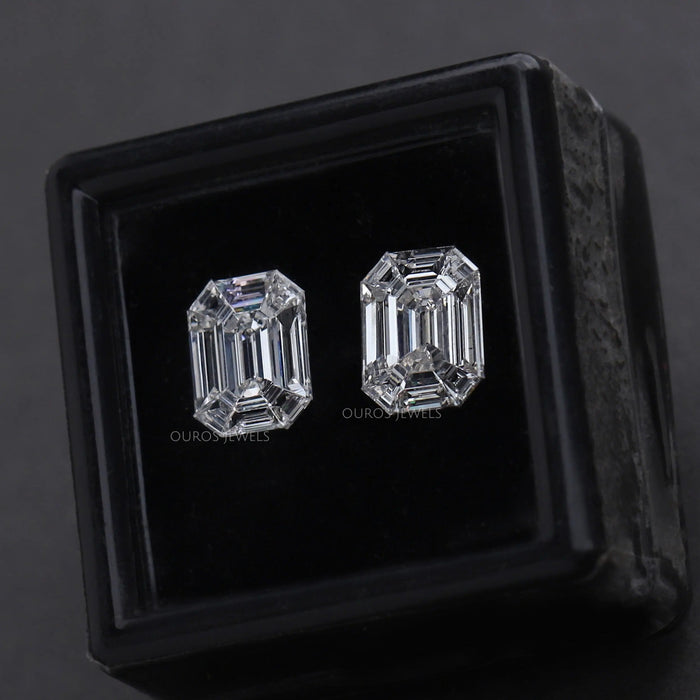 [Emerald Shape Pie Cut Lab Made Diamond In Box]-[Ouros Jewels]