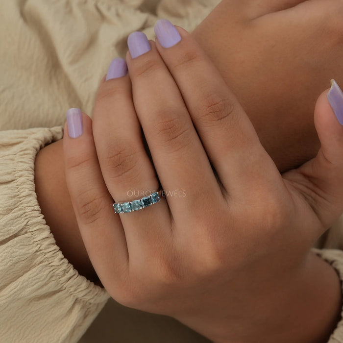 [Five Stone Cushion Cut Ring]-[Ouros Jewels]