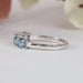 [Blue Cushion Cut Diamond Ring]-[Ouros Jewels]
