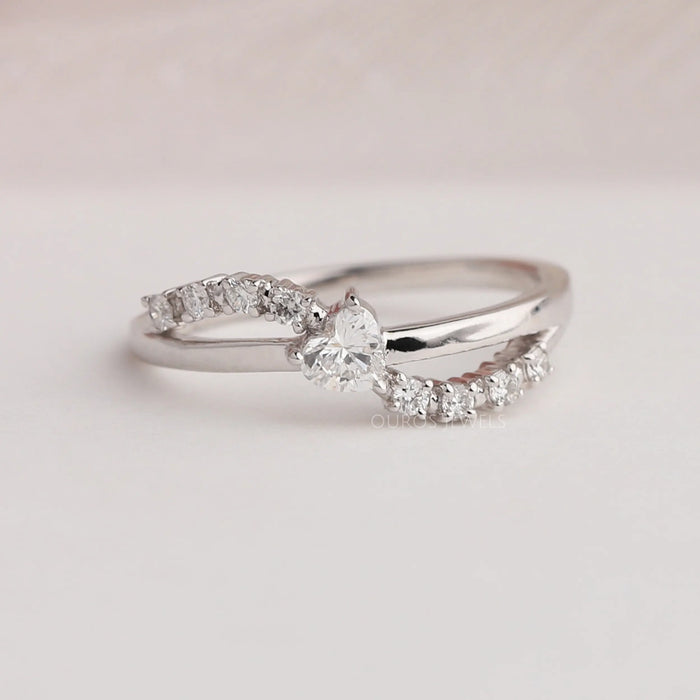 [Heart Shaped Diamond Dainty Ring]-[Ouros Jewels]
