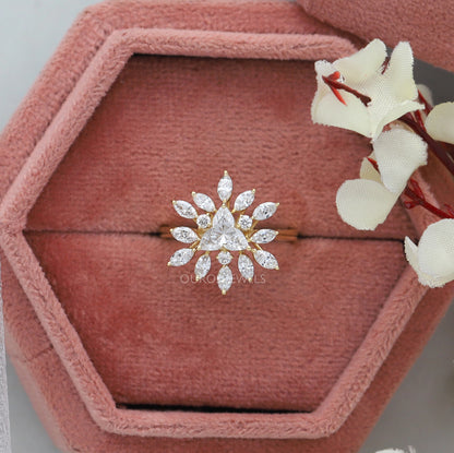 Lotus Cut Diamond Engagement Ring