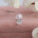 back view single round cut diamond solitaire push back earring white gold