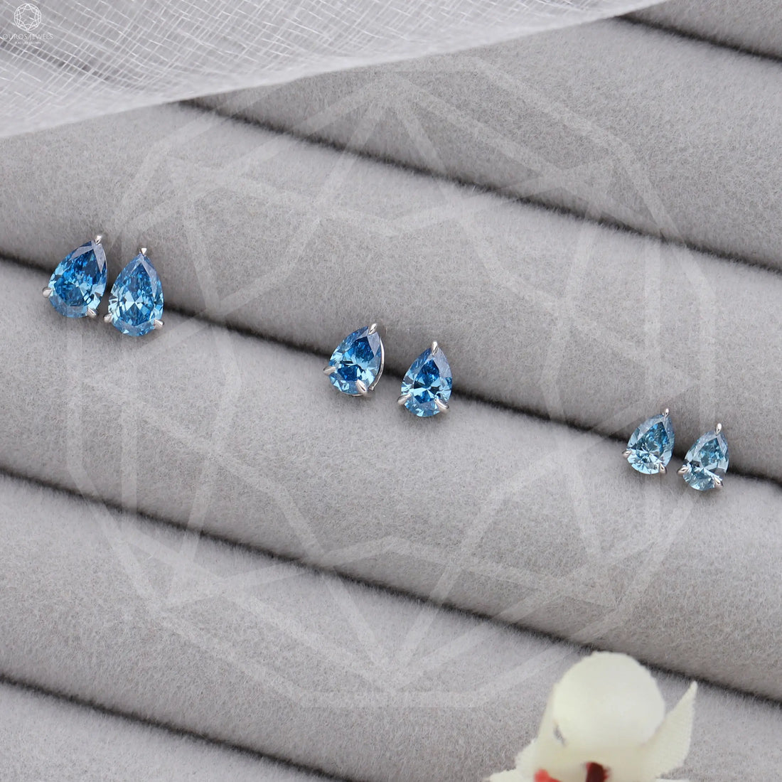 Lab Grown Blue Diamond Studs Earrings
