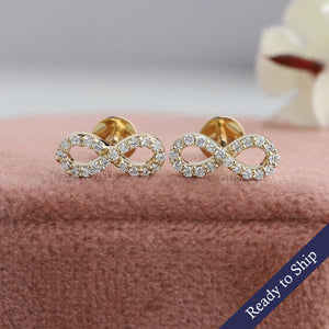 Boucles d'oreilles à tige Infinity pour femmes