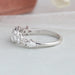 side view of multi shaped lab created diamond wedding band white gold