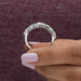 top view of multi shaped lab created diamond wedding ring white gold