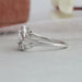 14k white gold split shank of pear shaped bypass setting diamond anniversary ring