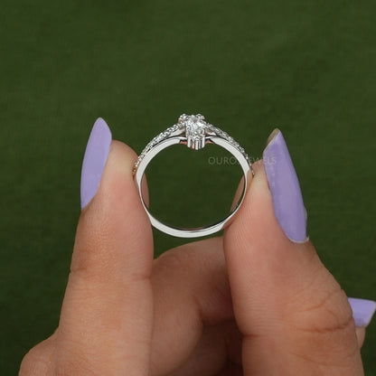 Pear Diamond Enhancer Curved Style Ring