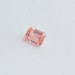 side view of pink emerald cut lab diamond loose
