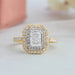 [Radiant Cut Diamond Double Halo Ring]-[Ouros Jewels]