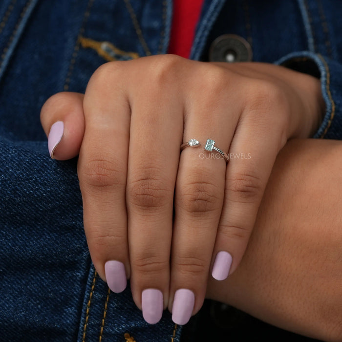 [Two Stone Open Diamond Ring]-[Ouros Jewels]