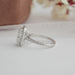 radiant cut lab diamond white gold halo engagement ring's side view