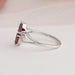 14k white gold split shank of red pear brilliant cut lab made diamond wedding ring