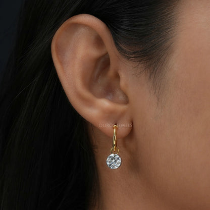 Round Diamond Drop Dangle Earrings