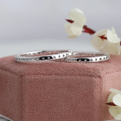 Round Diamond Inside Out Hoop Earrings Earring