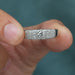 close view of brilliant round cut cluster diamond white gold men's wedding ring