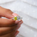 close view of pear and yellow radiant-cut lab diamond toi et moi wedding ring