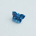 top view of 0.55 carat blue butterfly cut lab created loose diamond