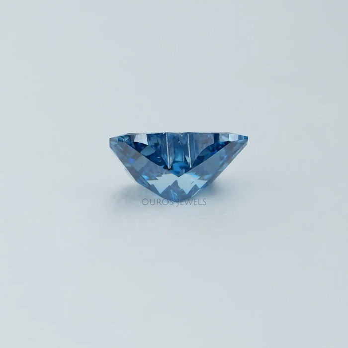 back view of 0.55 carat blue butterfly cut loose lab grown diamond