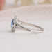 14k white gold split shank of fancy pear engagement ring