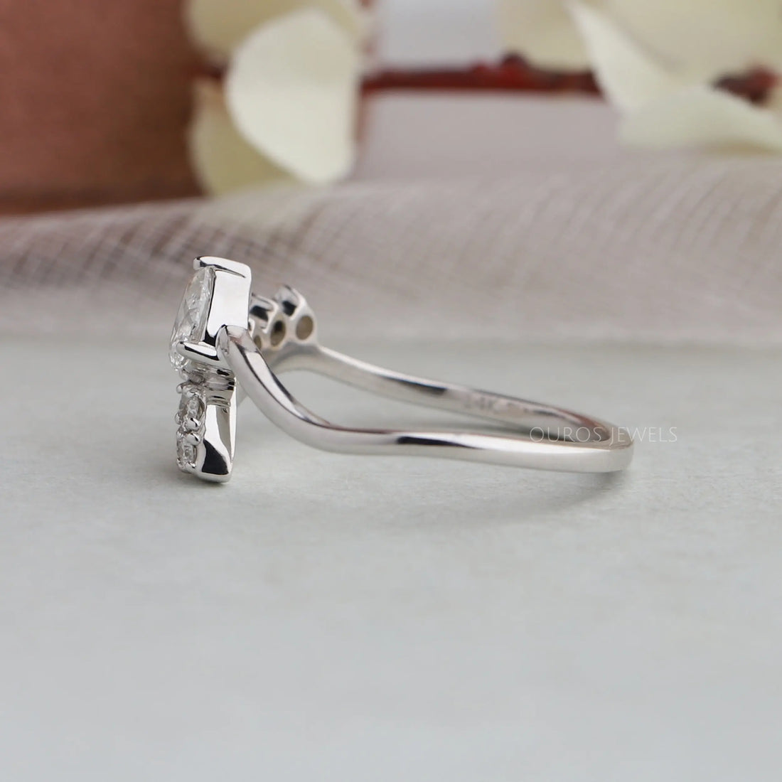 Pear Cut Lab Grown Diamond Bypass Ring