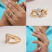 collages of round cut lab diamond cuban link cluster engagement ring