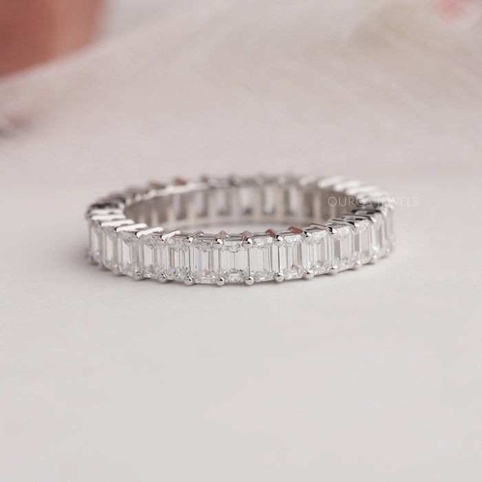 2.55 CTW Emerald Cut Lab Made Diamond Eternity Band