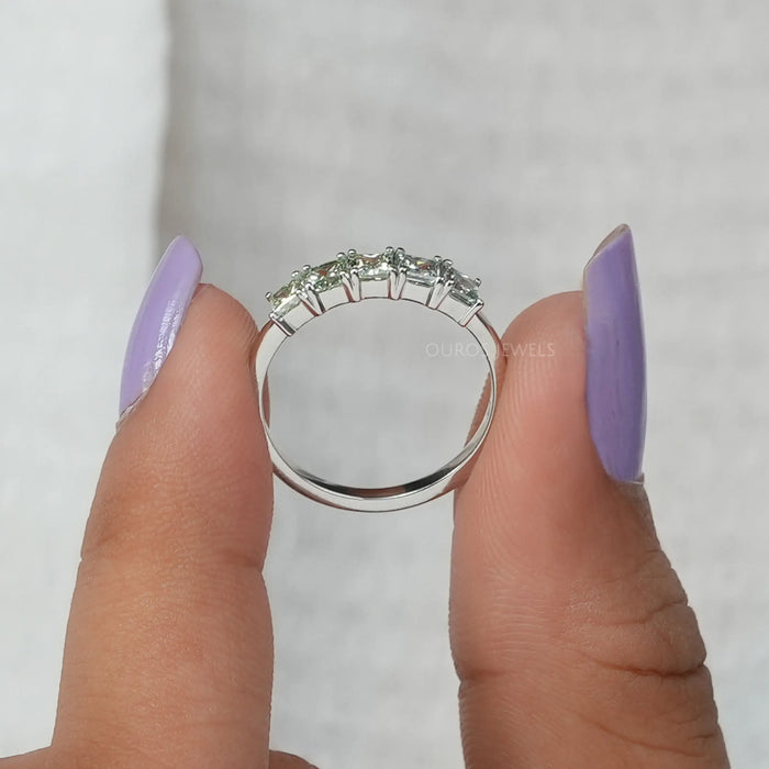 [5 Stone Lab Created Diamond Band]-[Ouros Jewels]