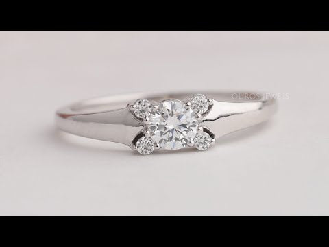 Youtube Video Of Round Cut Lab Diamond Dainty Ring