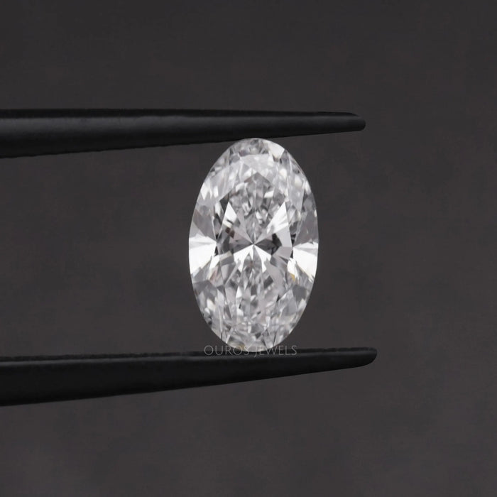 [1 CT Long Oval Cut Lab Diamond]-[Ouros Jewels]