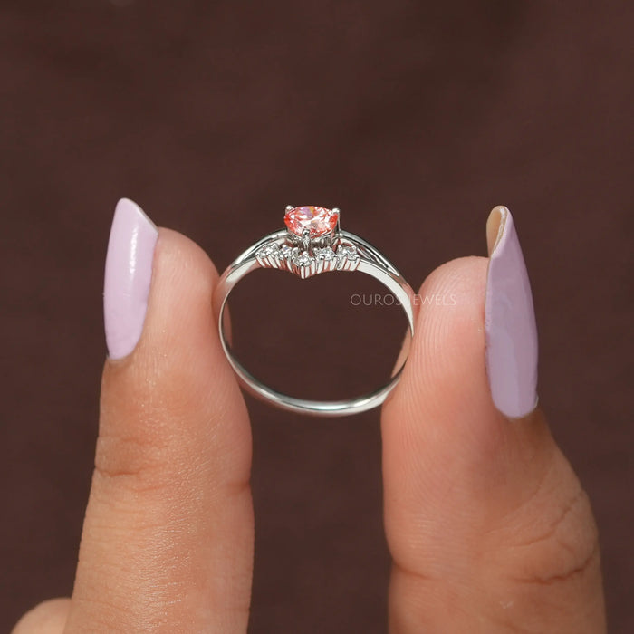 Pink heart shaped diamond engagement ring, shine differently in any party or function 