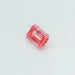 side view of 0.76 ct pink lab made emerald diamond loose on fabric