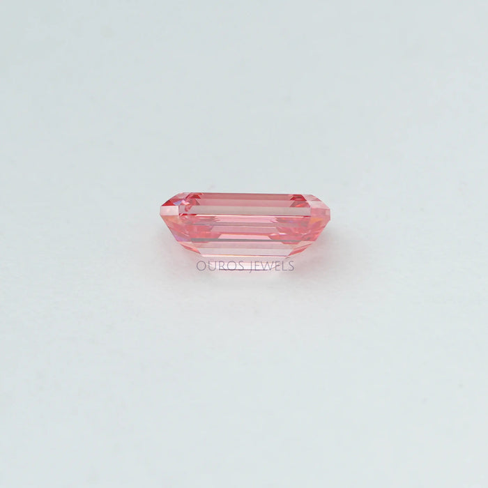 back view of 0.76 ct each pink synthetic emerald diamond loose